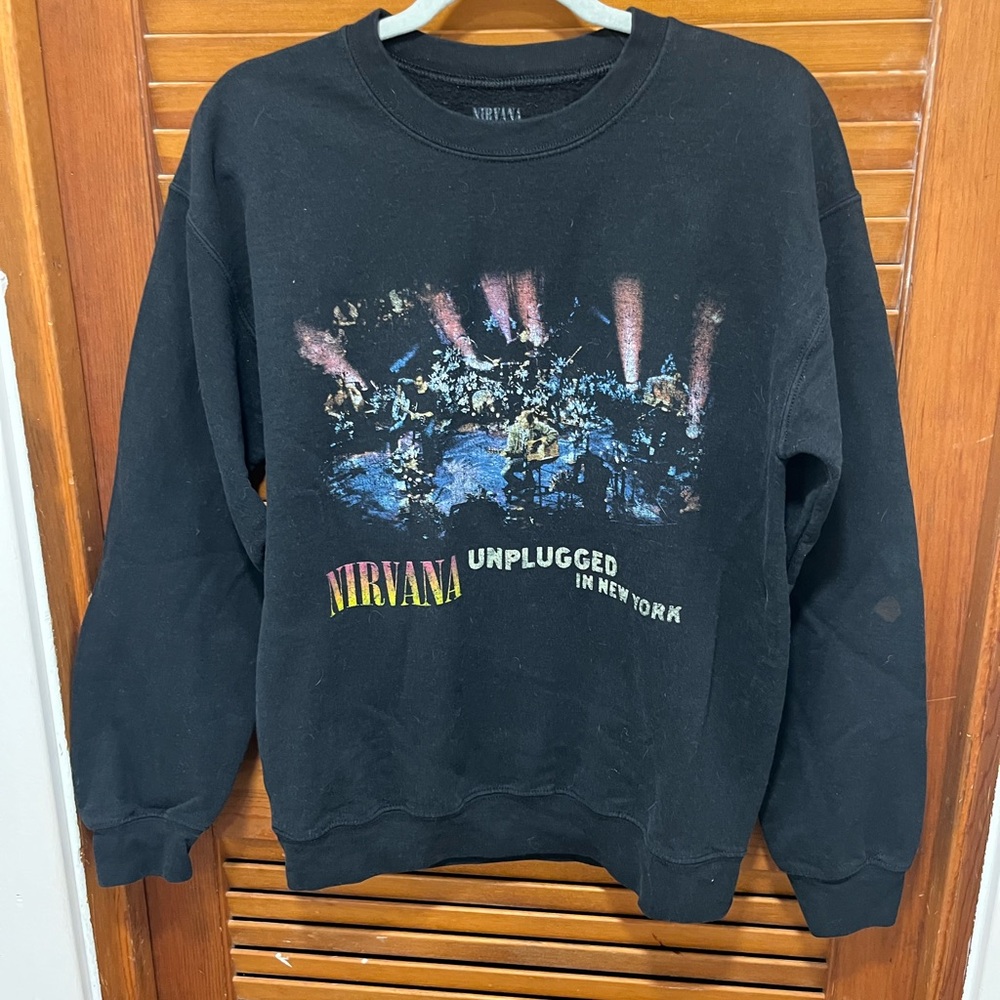 NIRVANA Black Unplugged Crewneck Sweater